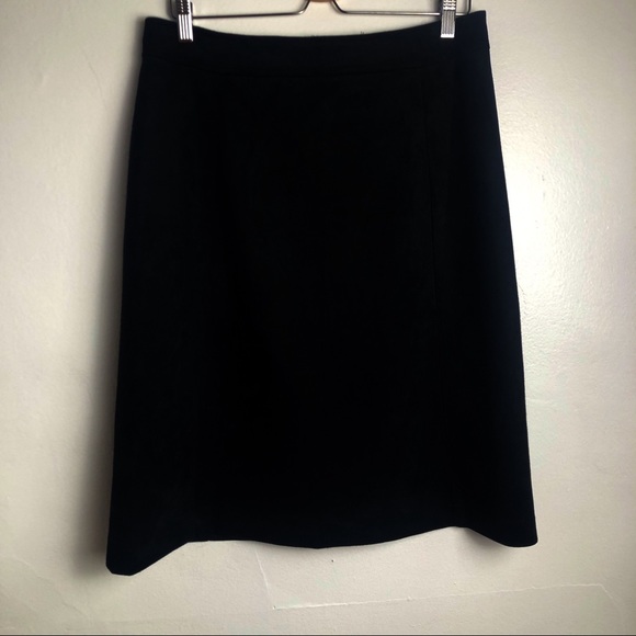 LOFT Faux Suede Skirt With Gold Buttons - Picture 3 of 7